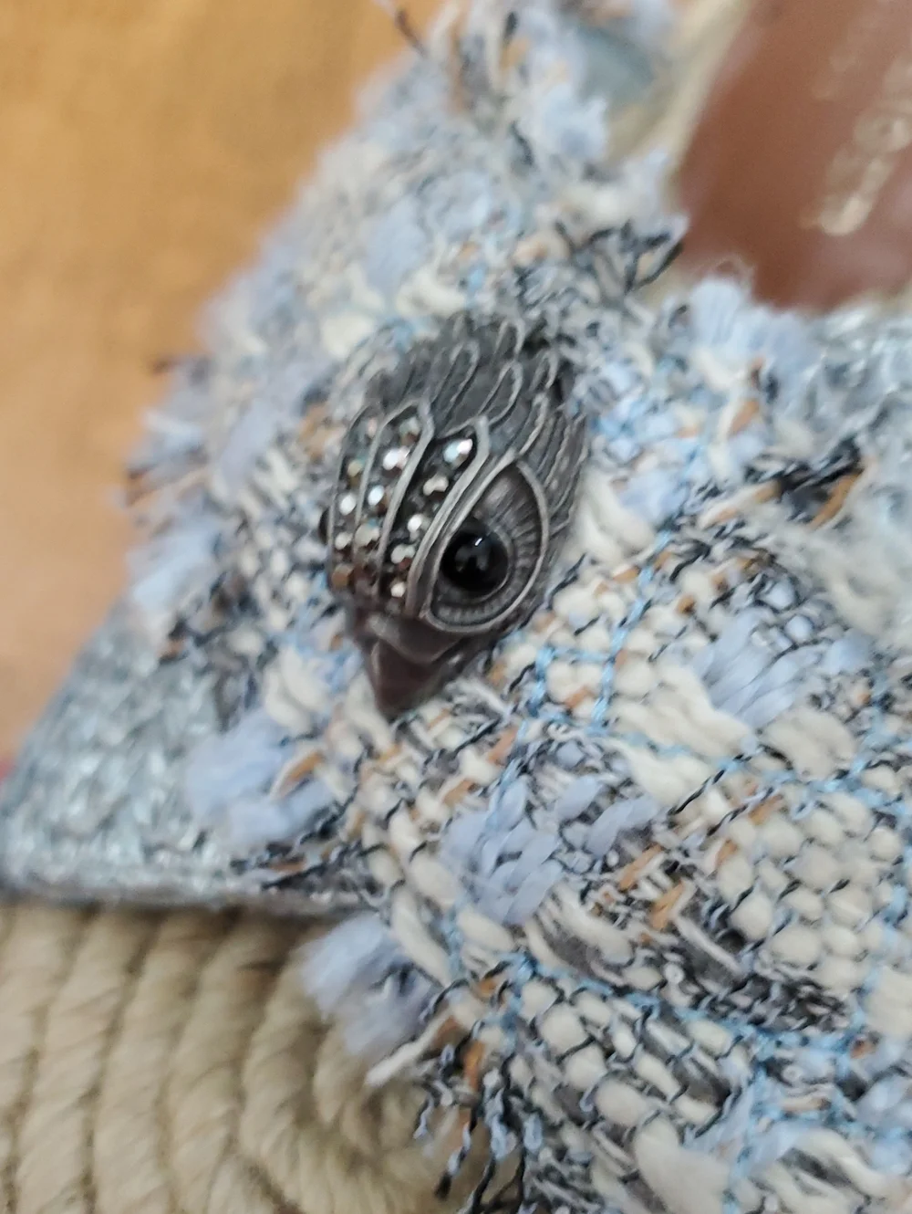 Kurt Geiger London Kensington X Espadrille Slide Sandals - Blue Tweed
